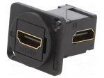 Coupler | socket | HDMI socket,both sides | FT | gold-plated | 19x24mm