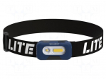 Torch: LED headtorch | IP54 | 15lm,75lm,150lm | 15h | L: 41mm | W: 74mm