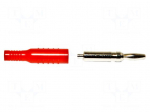 Laboratory connector: 4mm banana | plug | 15A | red | nickel plated