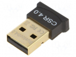 BT adapter | USB A plug | USB 2.0 | black | 2.402&divide;2.48GHz | 24Mbps | 50m