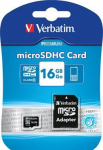 Verbatim memory card, microSDHC, 16 GB, Micro Secure Digital High-Capacity, Class 10, including adapters / V44082