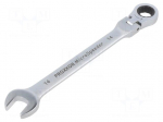 Wrench: combination spanner | rattle,with joint | 14mm