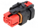 Connector: automotive | red | socket | female | Plating: tinned | PIN: 4