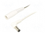Cable | 2x0.5mm2 | DC 5,5/2,5 plug,DC 5,5/2,5 socket | angled | 1.5m