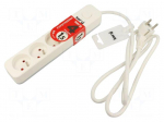 Extension lead | 3x1.5mm2 | 1.5m | PVC | white | Sockets no: 4 | 16A