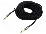 Cable | Jack 6,3mm 2pin plug,both sides | 10m | black | &Oslash;cable: 6mm