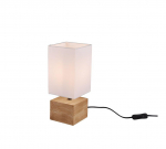 Trio Woody table lamp 12 cm square E14 wood/white gaismeklis R50171030 4017807470772
