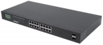 Intellinet 16-Port Gigabit Ethernet PoE+ Switch with 2 SFP Ports, LCD Display, IEEE 802.3at/af Power over Ethernet (PoE+/PoE) Compliant, 370 W, Endspan, 19" Rackmount
