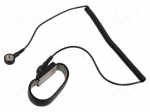 Wristband | ESD | Features: metal | black | 1.8m | press stud male 10mm