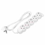 Elektrimaterjalid // Elektri laiendid, Pikendusjuhtmete, hajutuste ja UK ja USA adapterite komplekt // Przedłużacz 5-krotny 2P+Z (Schuko), 5m H05VV-F 3x1,5mm2, Imax=16A, płaska wtyczka, biały