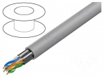Wire | F/UTP | 4x2x23AWG | 6 | wire | Cu | LSZH | grey | 305m | &Oslash;cable: 7.3mm