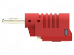 Laboratory connector: 4mm banana | plug | 36A | 30VAC | 60VDC | red