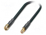 Cable | SMA male,SMA female | FRNC | shielded connectors | black