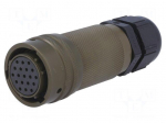 Connector: military | plug | female | PIN: 19 | PT/451 | 7.5A | 600V | olive