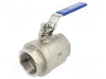 Ball valve | acid resistant steel AISI 316 | PTFE | max.63bar