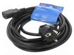 Cable | 3x1mm2 | CEE 7/7 (E/F) plug angled,IEC C13 female | PVC | 5m