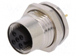 Connector: M12 | socket | PIN: 3 | female | 250V | straight | IP67 | THT