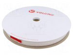Tape: hook and loop | W: 25mm | L: 25m | loop | white | reel