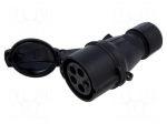 Connector: AC supply 3-phase | plug | female | 16A | 415V | IP&S | IP44