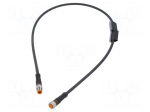 Cable: for sensors/automation | M8 | PIN: 3 | 0.6m | plug | 60VDC | 50VAC