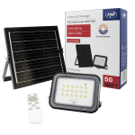 PNI GreenHouse WS50 PRO 50W LED floodlight with 6W solar panel, 5000mAh battery, 800lm, remote control, timing and adjustable brightness, 6500 K, IP65