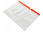 Slider bag | L: 180mm | Width: 250mm | Thick: 70um | transparent | 50pcs.