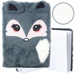Kontoritehnika // Muu kontoritehnika // Pluszowy Zeszyt Notatnik W Linie Lisek Szary A5 80 Kartek