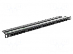 Patch panel | black | Number of ports: 24 | 19" | Cat: 5e | rack 19"