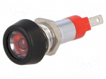 Indicator: LED | flat | 24&divide;28VDC | 24&divide;28VAC | Cutout: &Oslash;8.2mm | IP67