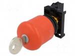 Switch: emergency stop with key | Stabl.pos: 2 | NC | 22mm | red | IP66