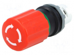 Switch: emergency stop | Stabl.pos: 2 | 22mm | red | Illumin: none | IP66