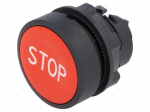Switch: push-button | Stabl.pos: 1 | 22mm | black/red | Illumin: none