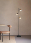 Trio Cadiz stāvlampa 3-pc E14 matt black/amber R41783032 4017807653472