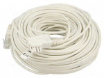 Cable: telephone | RJ45 plug,TAE F plug | 40m | white | Core: Cu