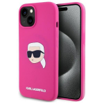 Other goods Karl Lagerfeld  Karl Lagerfeld KLHMP15SSKHPPLF iPhone 15 6.1" fuchsia/fuschia hardcase Silicone Karl Head Print MagSafe