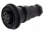 Connector: circular | plug | female | PIN: 6 | 5A | 277V | IP68,IP69K