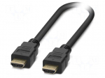 Cable | HDMI plug,both sides | PVC | 4K | 3m | black | -25&divide;85&deg;C