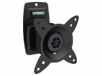 Holder | for wall mounting | 15kg | 27" | black | Dim: 140x80x64mm