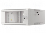 Enclosure: rack cabinet | Standard: 19" | 4U | grey | 600mm | hanging