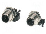 Connector: M12 | socket | PIN: 5 | male | 60V | angled | IP67 | THT | A code