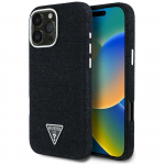 Case Guess Denim Triangle Logo MagSafe for iPhone 16 Pro Max / black