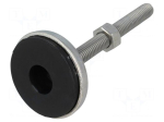 Foot of pin | rigid | Base dia: 55mm | M12 | stainless steel