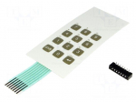 Keypad: membrane | No.of butt: 12 | W: 52mm | Pitch: 2.54mm | L: 116mm