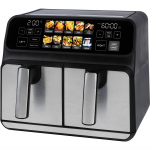 Proficook double hot air fryer PC-FR 1287 H (stainless steel/black, 2,200 watts, 2 baskets of 4 liters each)