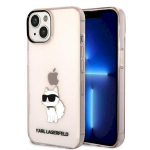 Karl Lagerfeld KLHCP14MHNCHTCP Ikonik Choupette hardcase for iPhone 14 Plus / 15 Plus 6.7" / pink