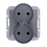 Elektrimaterjalid // Elektrimaterjalide v&auml;ljam&uuml;&uuml;k | Madalate hindade kampaaniad // Gniazdo wtyczkowe podw&oacute;jne -perła- p/t 2x2p 16a, 250v do systemu ramkowego, antracyt