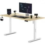 SENSE7 Nojo Sosna Biurko sosnowe białe / wysokość regulowana elektrycznie / 140 x 70 cm / nośność 80 kg