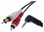 Cable | Jack 3,5mm 4pin plug,RCA plug x3 | 2.5m