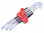 Key set | hexagon keys | Chrom-vanadium steel | Pcs: 9