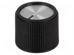 Knob | with pointer | aluminium,thermoplastic | &Oslash;shaft: 6mm | black